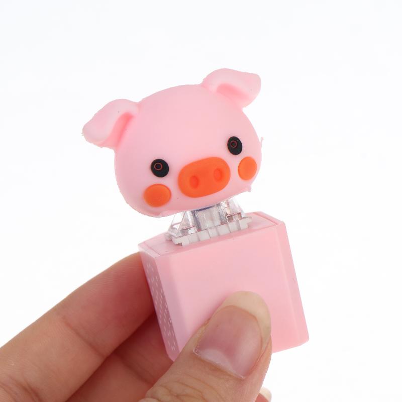 Pig Keychain Usb Clicky Keyboard Fidget Button Led Sound Keychain Adorable Design For Bag Pendant Stress Relief Small Gifts
