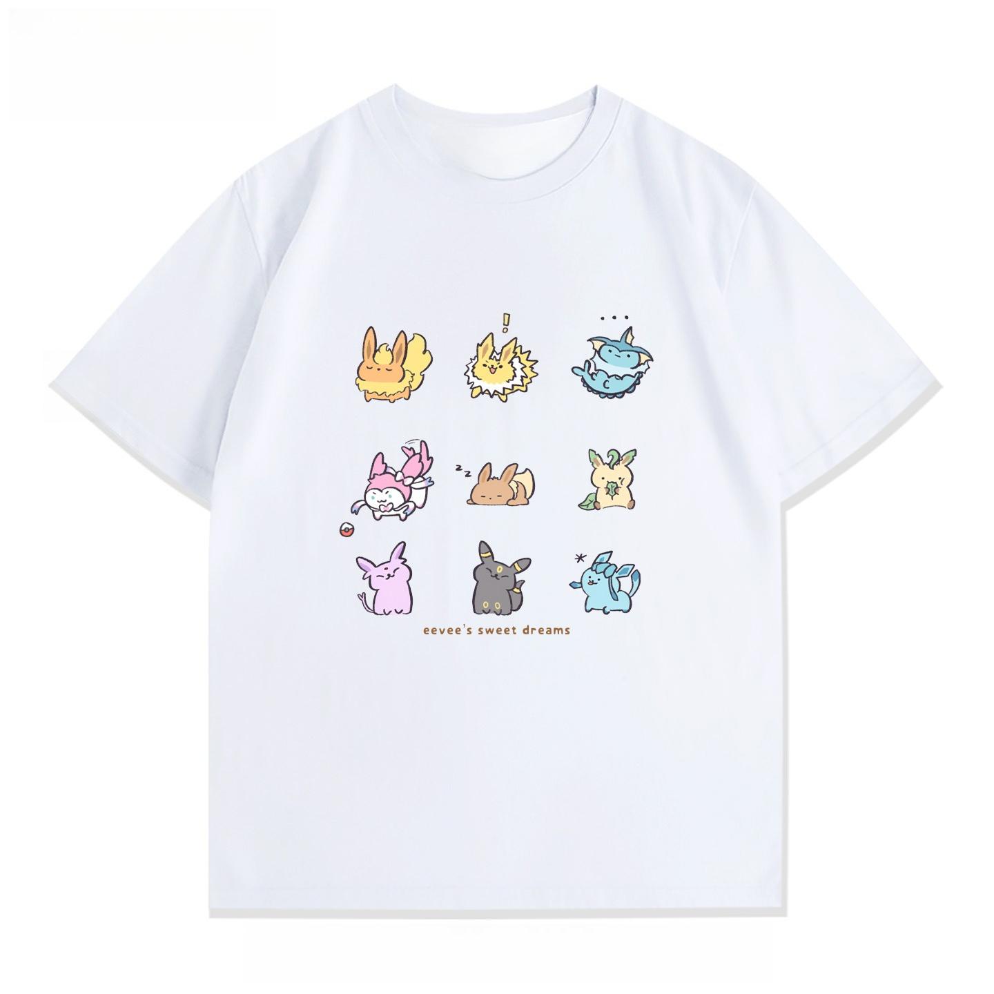 

Poteemiel Покемон Мультфильм Ибрагимович Луна Солнце Аниме Футболка с коротким рукавом Мужская Женская Одежда Повседневная с коротким рукавом S