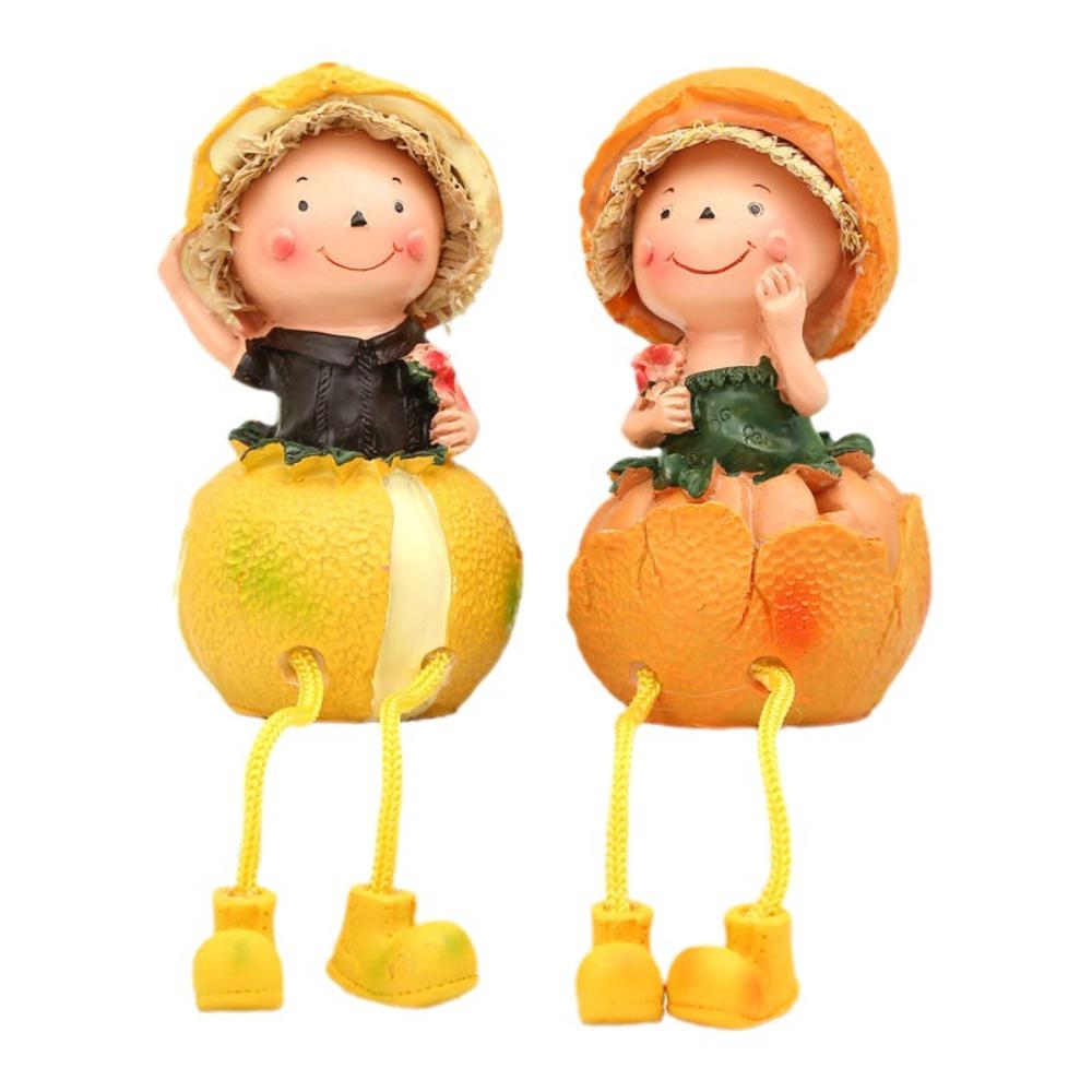 

Decorative Fruit Doll Statues Resin Garden Decor Figurines Vegetable Statues Countertop Display Style B