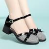 Sandali Donna a Punta Chiusa, Tacco Medio, Monocinghia, Punta Aperta, Tacco Chunky, Scarpe Estive Singole