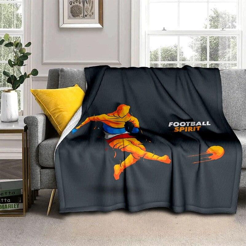 3d fotbal fotbal sportovní silueta vzor manta potah na rozkládací pohovku měkká deka kostkovaná měkká teplá flanel přehazovací deky ventilátory dárek