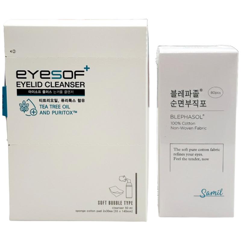 EYESOF Plus Eyelid Cleaner Eyelid Cleanser Post Office Parcel Service Additional Pure Cotton Non-woven Fabric, 1 pcs, 50ml