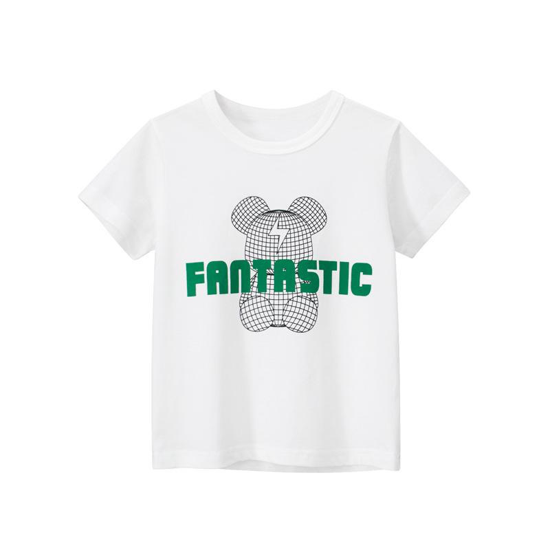 

27kids 2025 Летняя детская футболка с короткими рукавами - комбинезон с коротким рукавом для мальчиков. 120cm