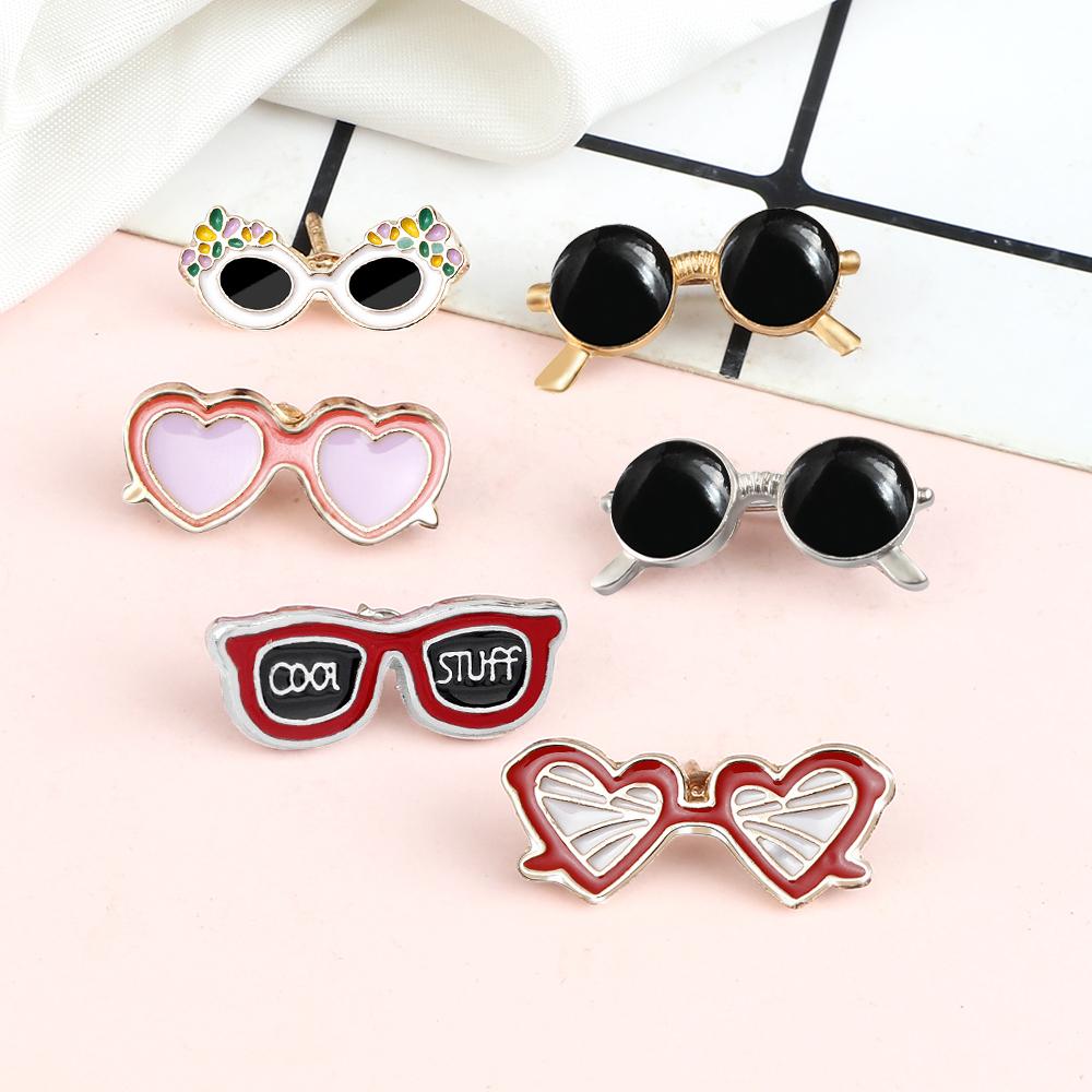 Summer Beach Sunglasses Brooch Fashion Personality Enamel Pins for Vacation Girl Women Backpack Hat Lapel Pin Jewelry Decoration