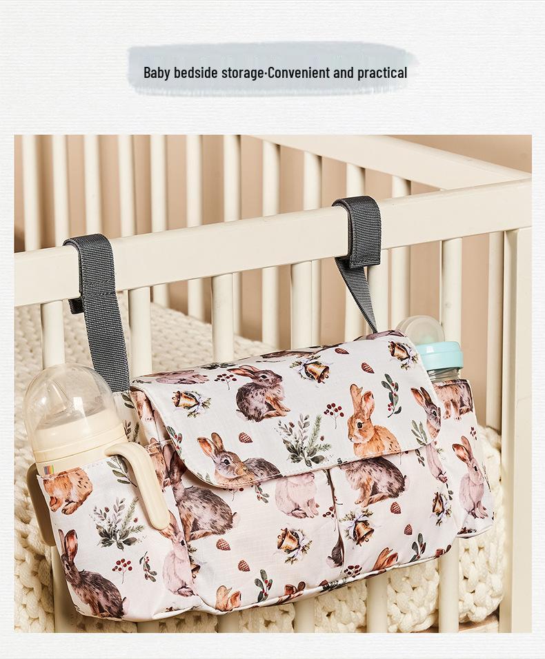 Multifunkční voděodolná závěsná úložná taška na kočárek pro dětské lahvičky a hrníčky