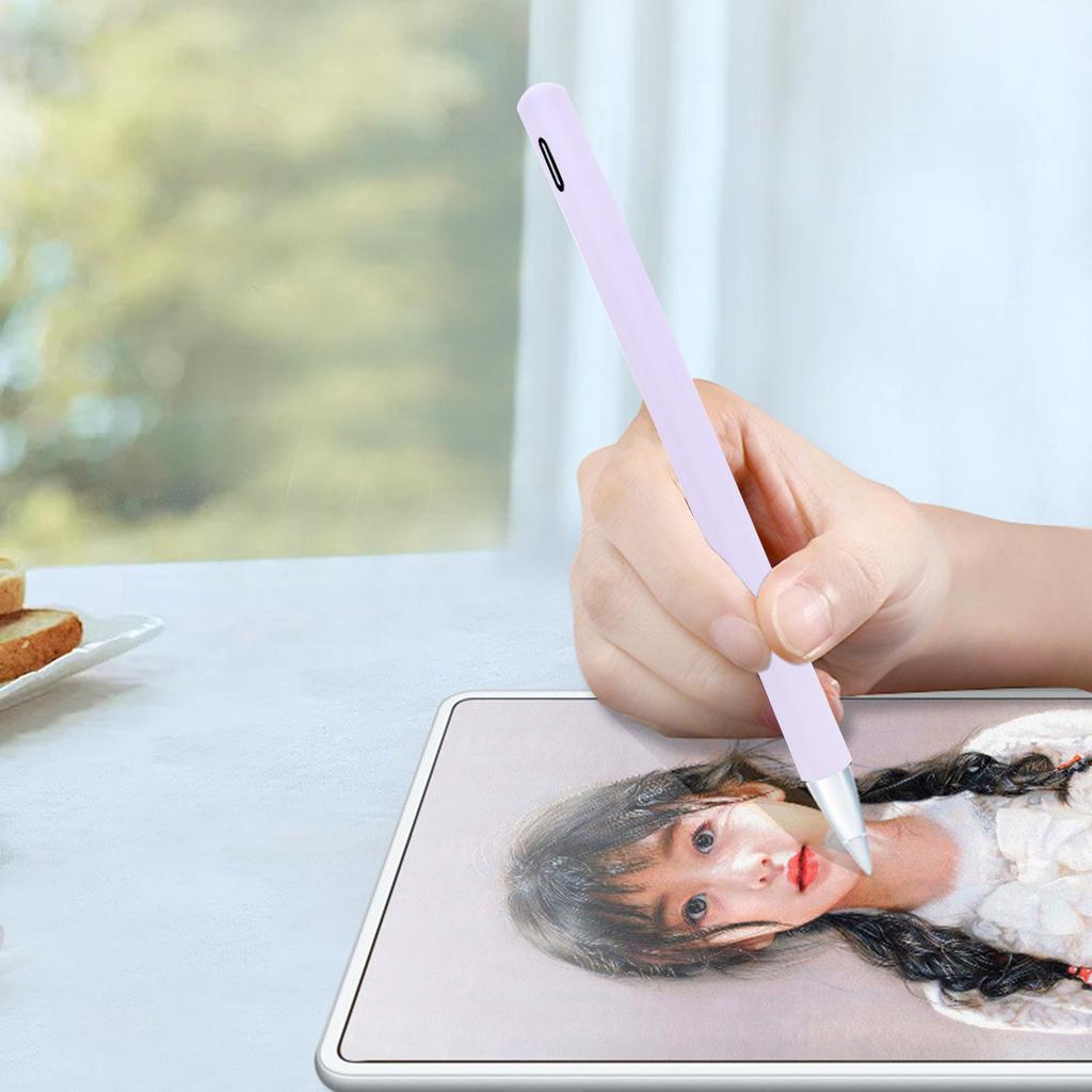 1Pcs Soft Silicone Stylus Pen Holder Sleeve Anti-Drop Protective Cover for Pencil 2 Included