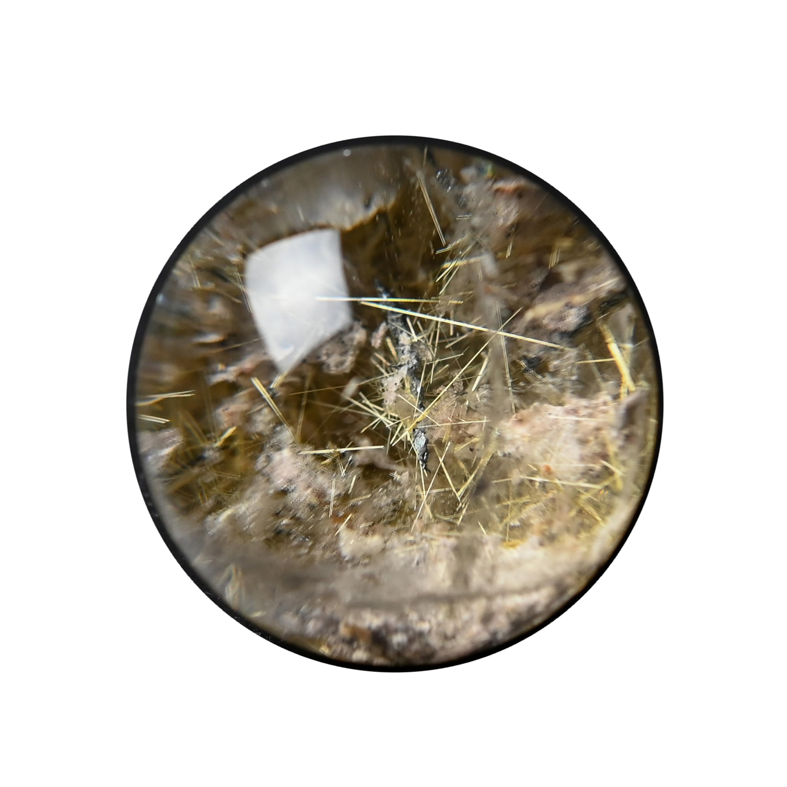 

Garden Rutilated Quartz Gold Needle Good Work Power Amulet [Eigado] Sphere, 40mm, 89g, Quartz, Fortune, Luck, Stone,