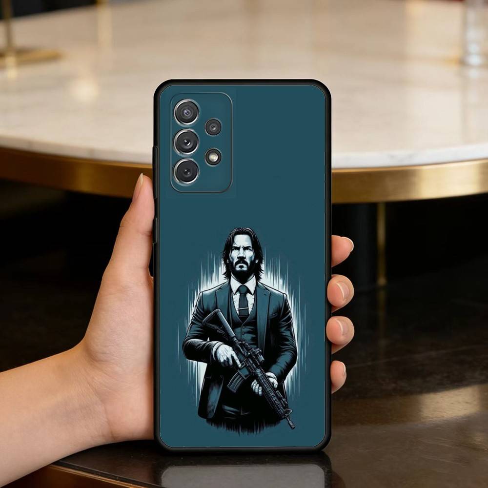 

Film J-John W-Wick B-Bab Soft Silicone Black Cover Phone Case For Samsung Galaxy A73,A72,A71,A70,A53,A52,A51 Samsung a52