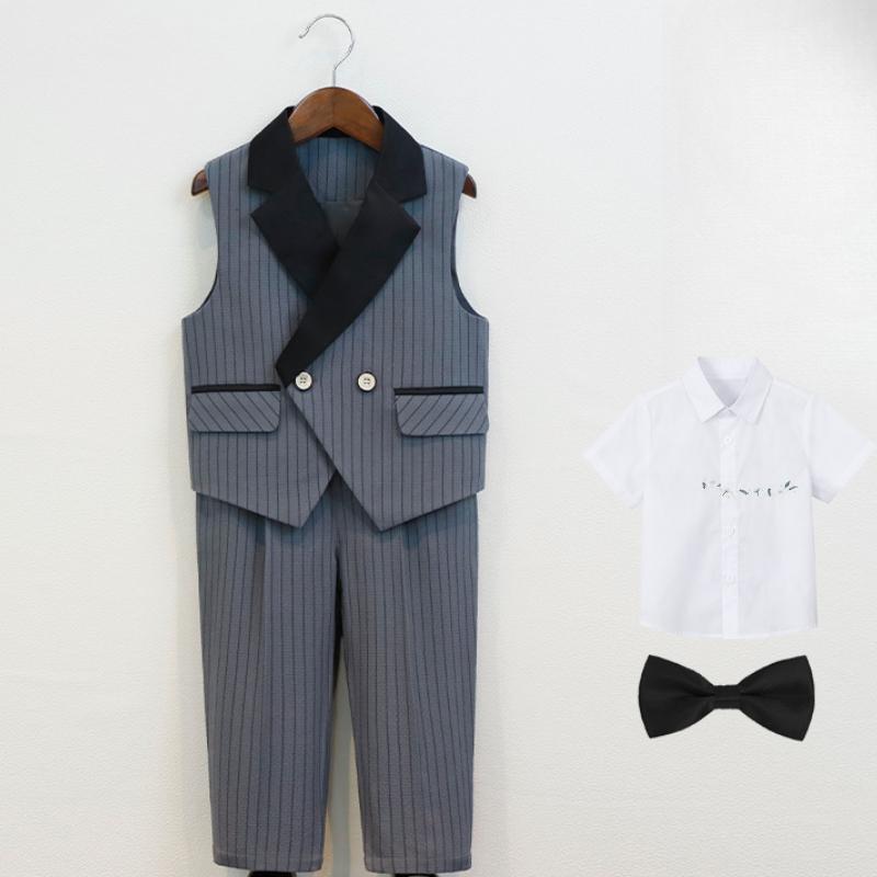 

Модный детский жилет 2025 года, костюм для мальчиков в британском стиле, на свадьбу, день рождения, весну/лето, наряды для выступлений школьников 150cm