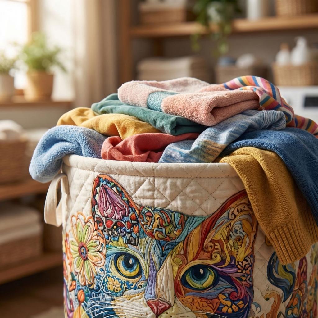 Quilted Laundry Storage Basket, And Suitable For Storing Dirty Clothes.
