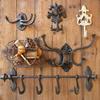 Retro Iron Art Cast Iron Hook Courtyard Garden Outdoor Wall Decoration Clothing Store Clothing Hat European Style Clothes-hook