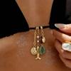 SHIXIN Vintage Creative Beaded Fish Conch Scallop Pendant Chest Chains Women Boho Summer Sexy Bikini Bra Chain Body Jewelry Gift