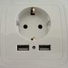 EU Plug 2 θυρών USB Ασφαλής τοίχος AC Πρίζα τροφοδοσίας σταθμού φόρτισης Προσαρμογέας πρίζας