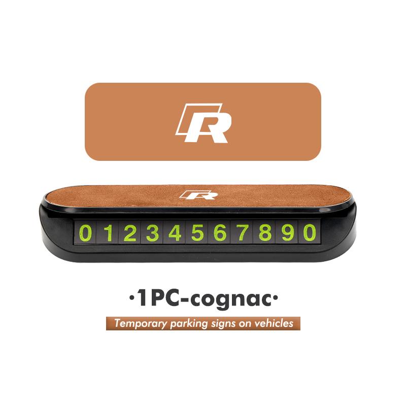 Suede Car Phone Number HDJAR4 Plate Temporary Parking Card Stop Sign For Volkswagen VW Golf Polo 4 5 6 Passat B5 B6 B7 CC Jetta Tiguan