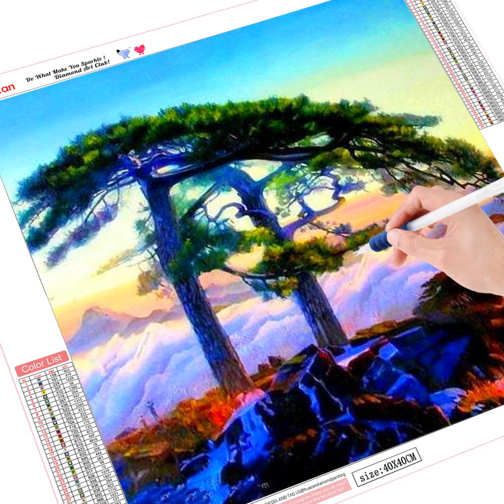 

5D вышивка картины горный хрусталь наклеены DIY алмазная живопись пейзаж вышивка крестом 20*20 cm