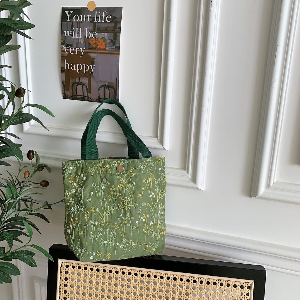 Stylish Canvas Tote Bag With Floral Prints Soft Handle For Casual Wear