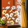 1PC PVC Removable Flower Window Stickers Daisy Tulip Butterfly Dragonfly Decorative Glass Stickers Static Stickers Home Decor