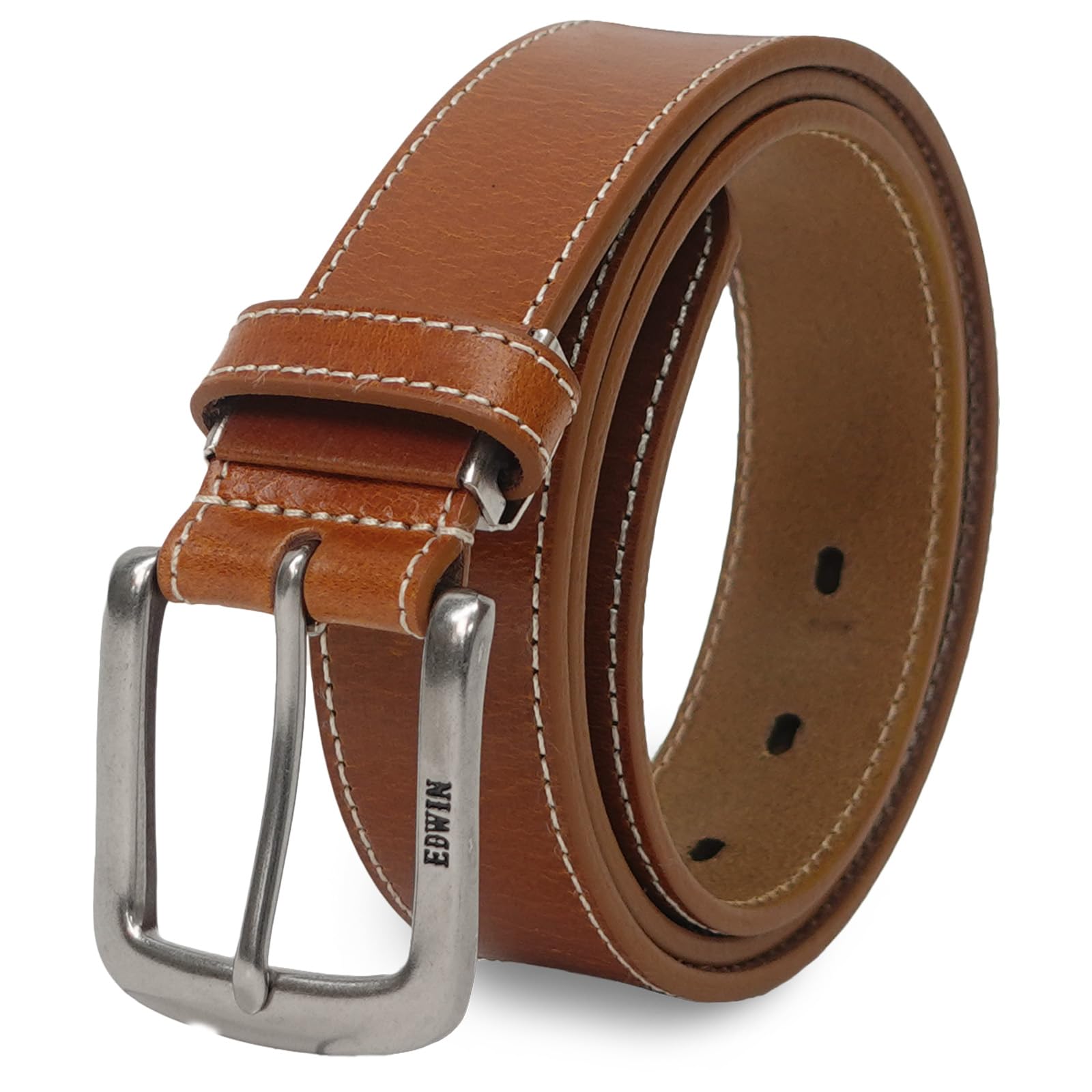 

EDWIN Made in Cowhide Single 0111173 Belt, 30mm, 116cm, Japan, Hand-Painted Leather, Stitch,