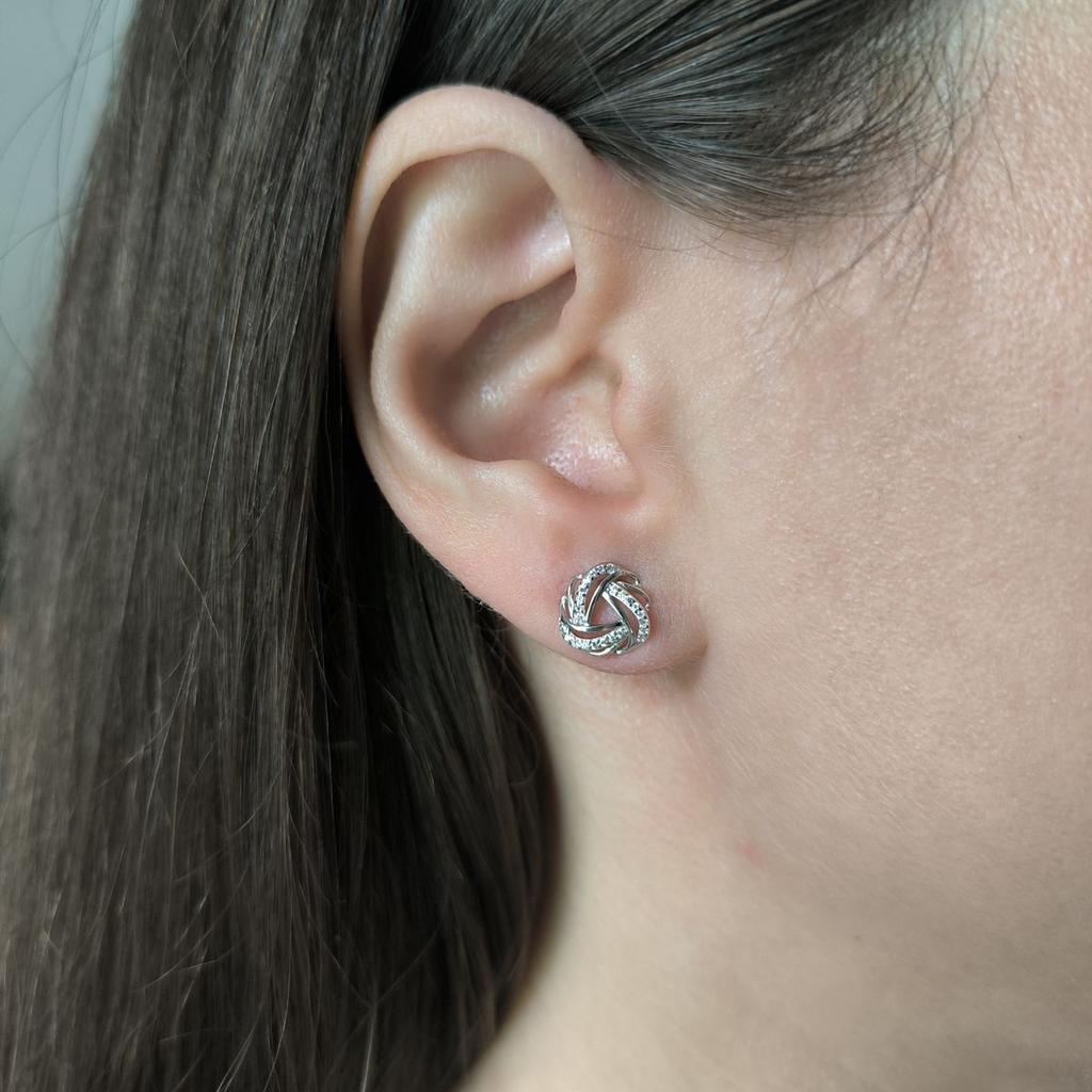 Cercei de argint cu zirconii cubice (2186113)