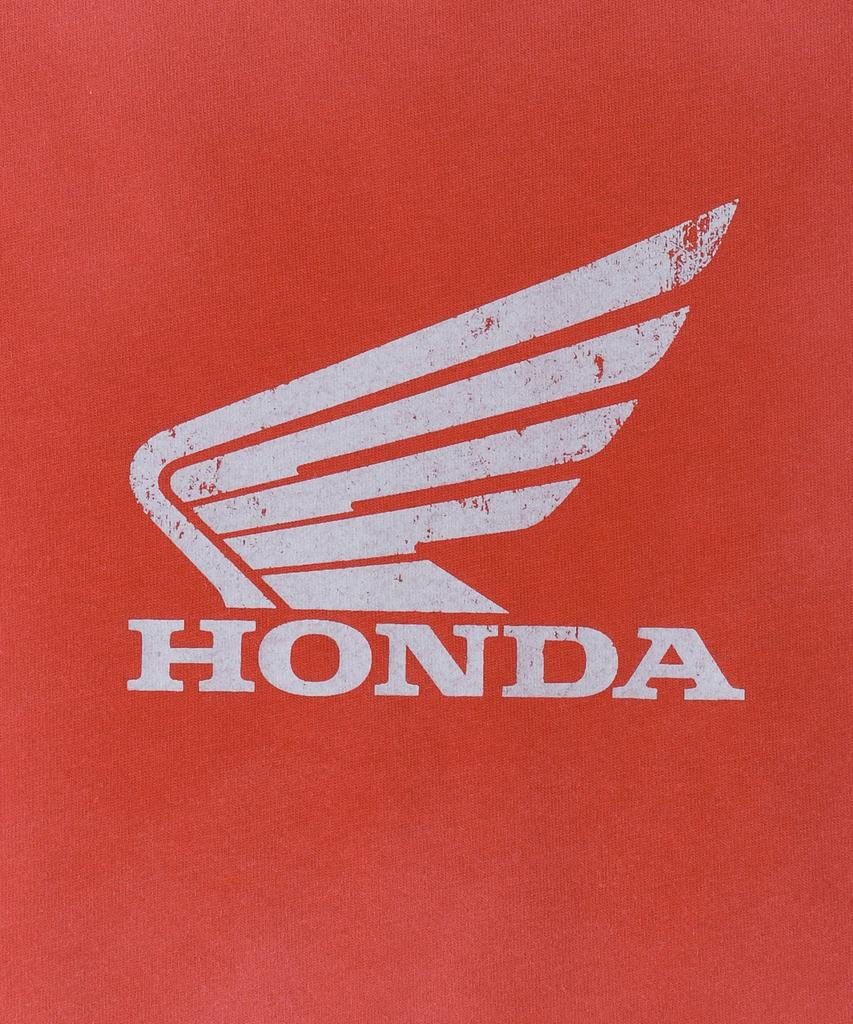 PHYPS MOTORCYCLE Womens Damage Washed Wing Logo Crop Tee Red