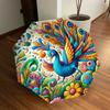 1pc Peacock Feather Print Automatic Folding Umbrella - Compact 8-Rib Design,Perfect Gift for Friends & Family Yy250926073