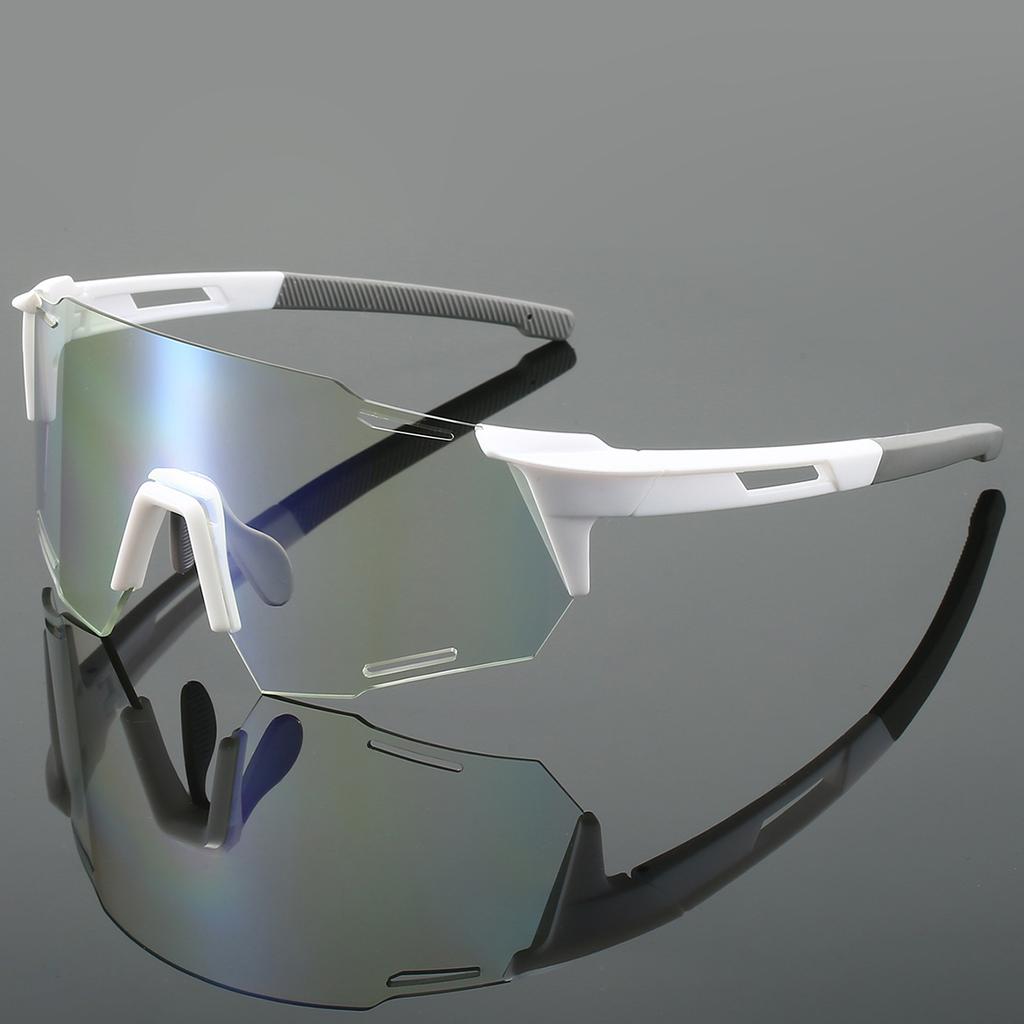 KAMMPT Rimless Photochromic Sports Goggle Men New Punk Outdoor Cycling Sunglasses Oversize Windproof Anti-UV Shades for Driving