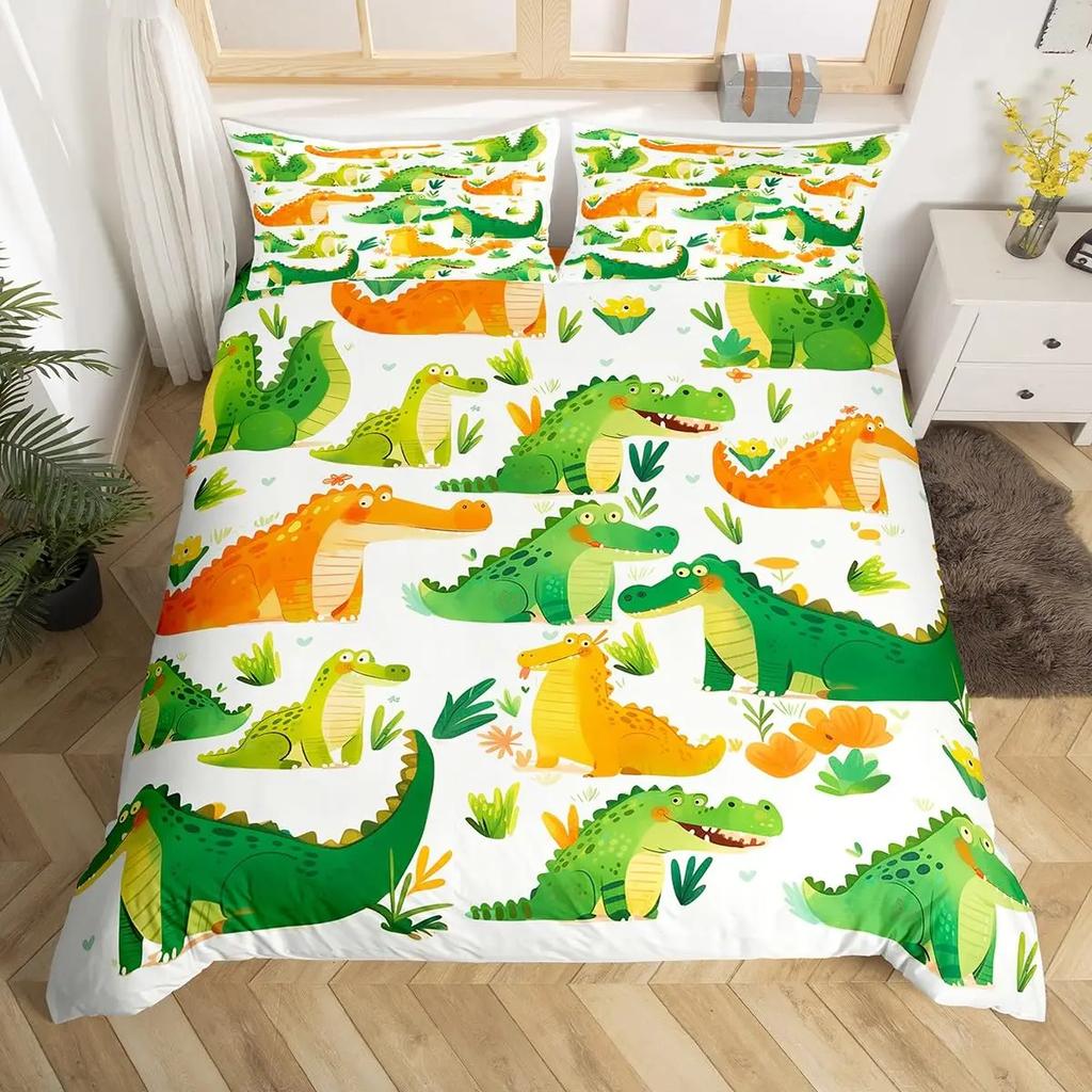 Comforter Cartoon Animals Cute Giraffe Monkey Tiger Elephant Bedding Set Lovely Wildlife Comforter Polyester