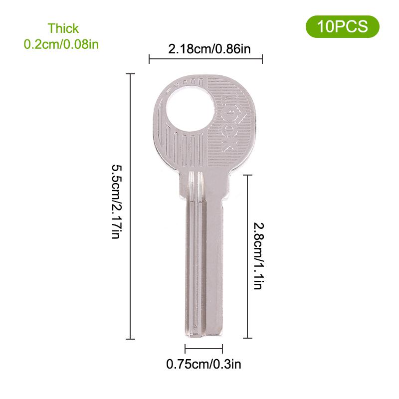 10 шт. Металлический ключ-заготовка серебристого цвета, квадратный ключ-заготовка, замок с отпечатком пальца, кодовый замок, заготовка для электрического дверного замка