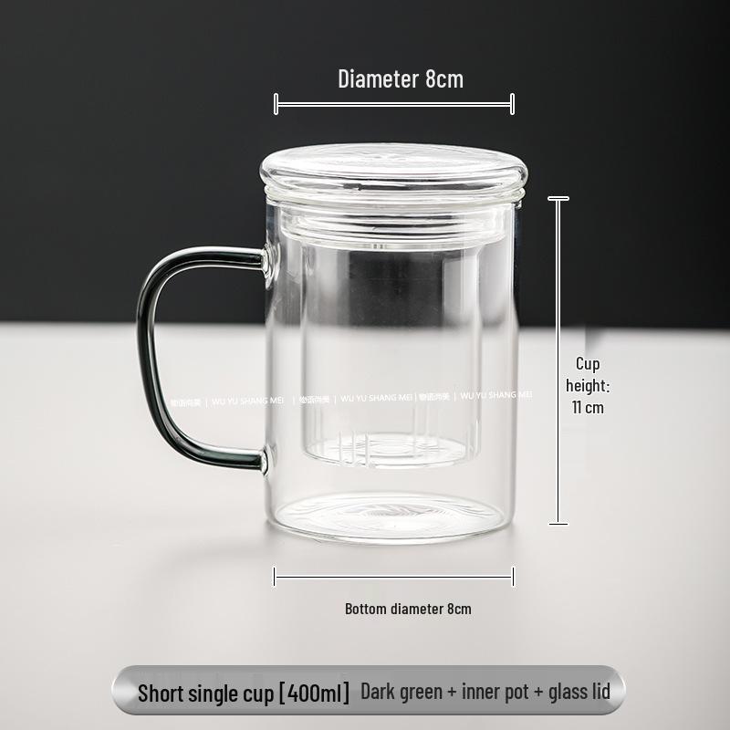 High Borosilicate Glass Tea Brewing Cup with Handle for Home or Office