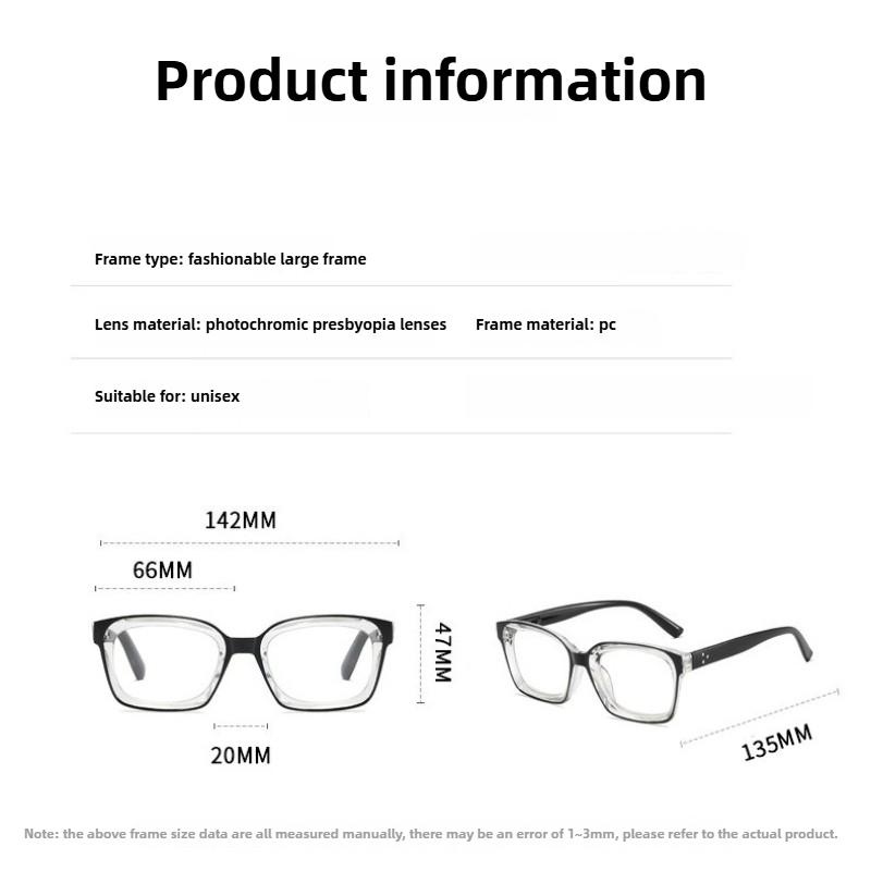 New Anti-blue Light Photochromic Presbyopia Glasses Outdoor UV-Protective High-Definition Reading Eyewear Unisex 0 To +4.0