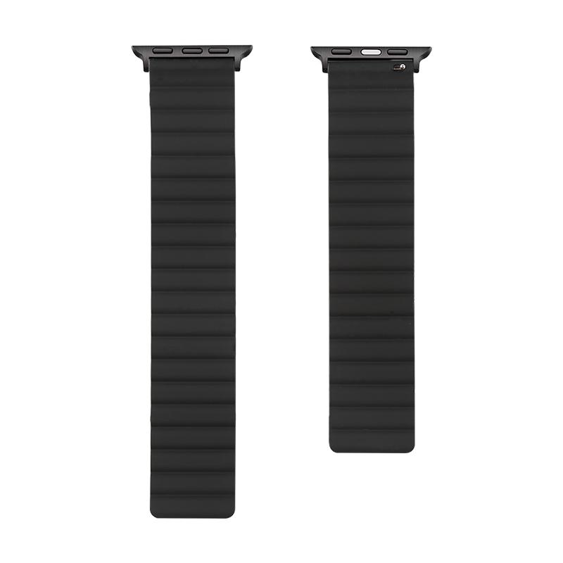 

Силиконовый ремешок на магнитной присоске для Apple Watch Series ultra 9 8 7 6 5 4 SE Link Loop Strap для iWatch 3 2 1 ремешок для часов 40 44 мм 42 мм 38 мм браслеты 38 40 41mm чёрный