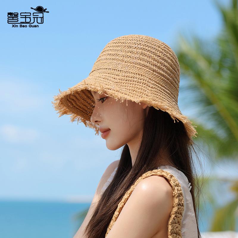 Summer Sun Hat Children Outdoor Travel Seaside Vacation Sun Protection Sun Hat Casual Fashion Fringed Big Brim Straw Hat