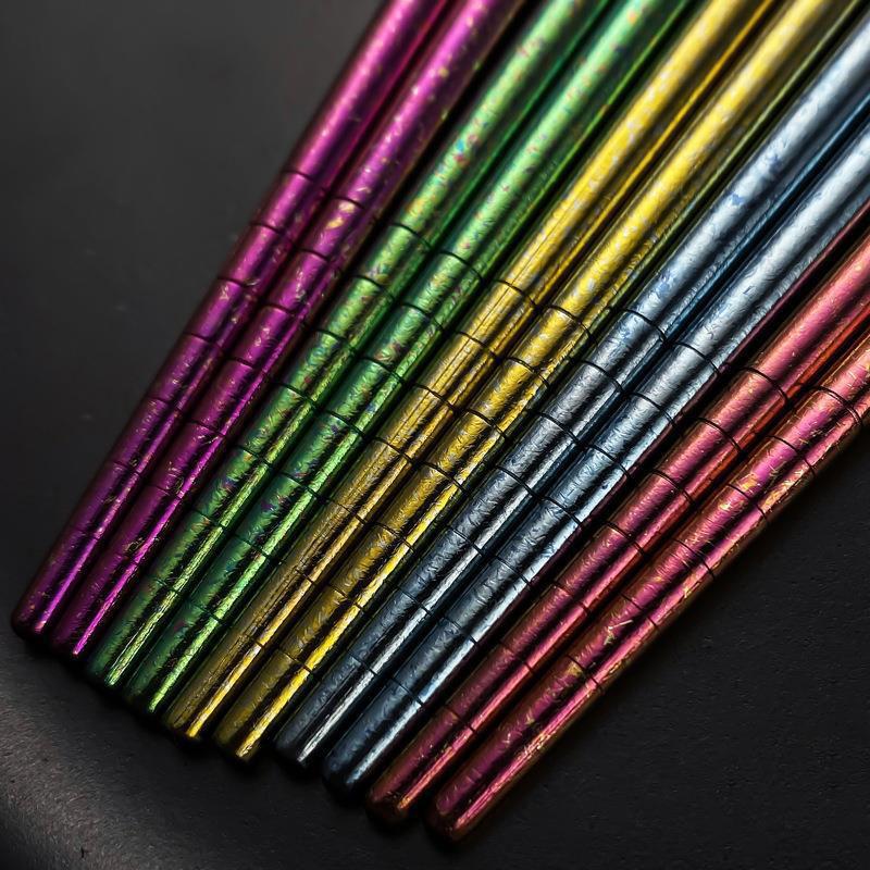 5 Pairs Pure Titanium Chopsticks Set With Gift Case Reusable Non-slip Chopsticks Korean Food Sushi Sticks Chopsticks Home Party