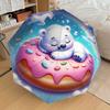 1PC Bear Donut Automatic Open/Close Umbrella with Windproof, 8-Rib Sturdy Canopy, Durable Ribs, Fashionable Design1295A