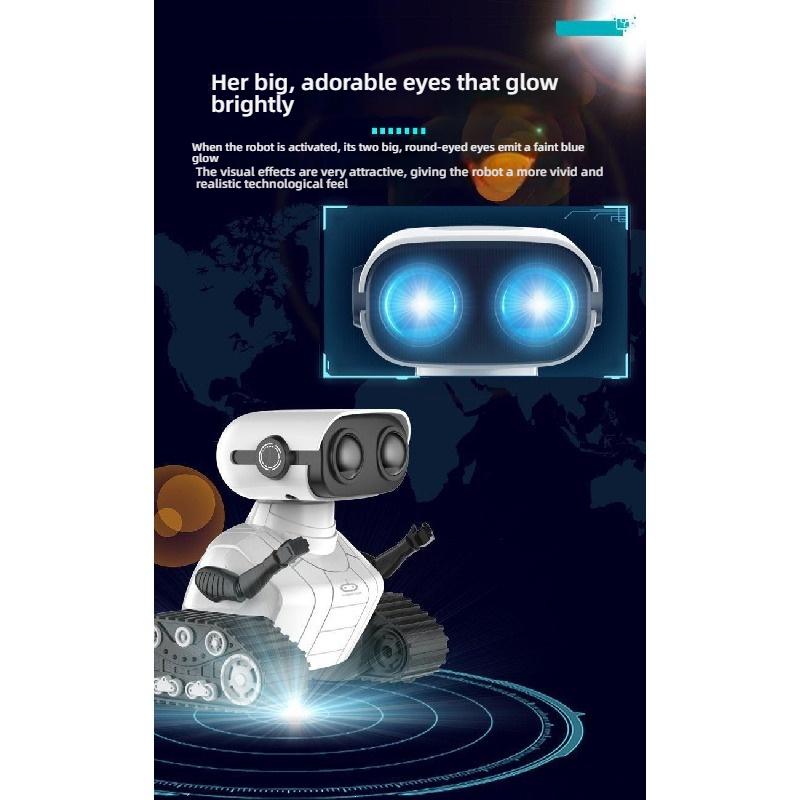 Rechargeable 2.4G RC Dancing Robot Toy LED Flashing Eyes Sound Light Effect Remote Control Robot for Kids Boys Girls