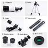 150X Astronomical Telescope , 70mm Aperture Refractor Portable Travel Telescope with Phone Adapter Stargazing Moon Hunting