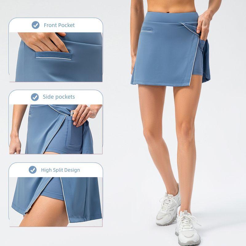 Export New Arrival Sports Skirt Fake Two-Piece Anti-Emptied Pantskirt Loose Casual Yoga Running Skirt Tennis Skirt