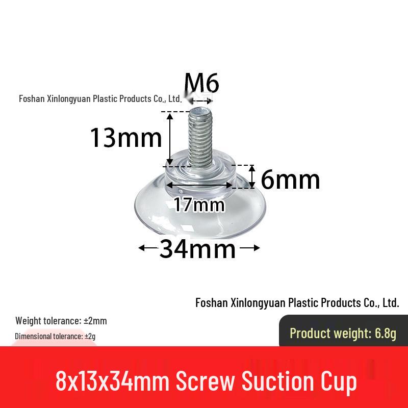 M4-M8 Transparente PVC-Saugnapf mit Gewindestange