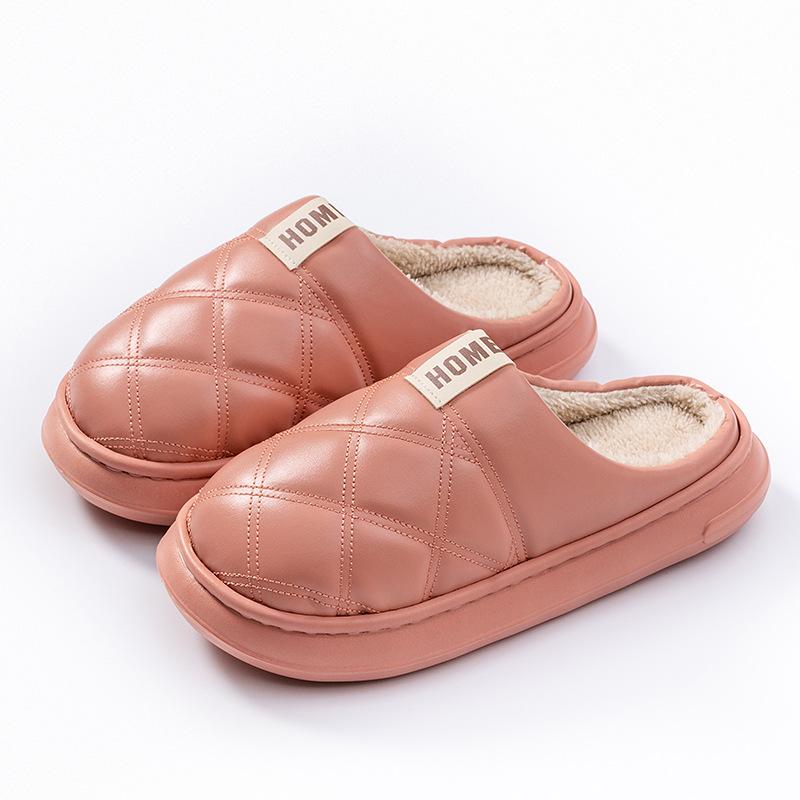 Removable waterproof cotton slippers women's autumn and winter new indoor home warm and non-slip couple outer wear cotton mop men