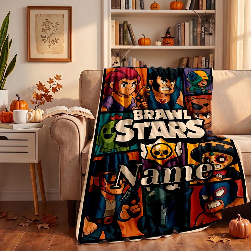 Brawl Stars Custom Flannel Blankets Soft Warm Cozy Throws for Home Decor Holiday Gifts