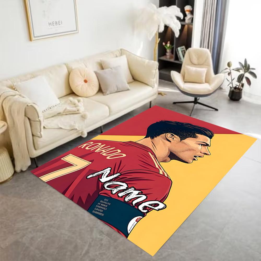 Ronaldo's Legacy Continues Customizable Name Floor Rug Office Rug Design for Playrooms Game Room Living Rooms Hallway Antislip Carpet Decorate Offices