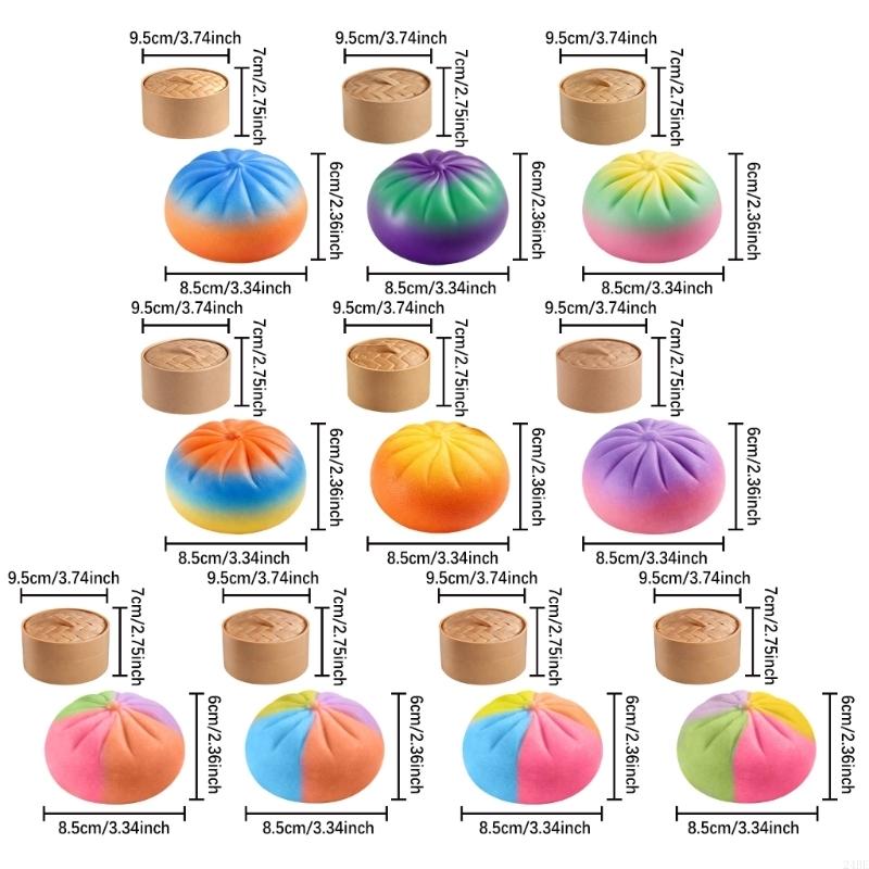 

Разноцветная градиентная паровая булочка, игрушка для снятия стресса с пароваркой для детей, для сенсорного развития и творческой ролевой игры 24Be