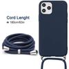 Coque Bandoulière - E.F.CONNECTION - pour iPhone 13 Pro Max - TPU Souple - Bleu Marine - Anti-Choc
