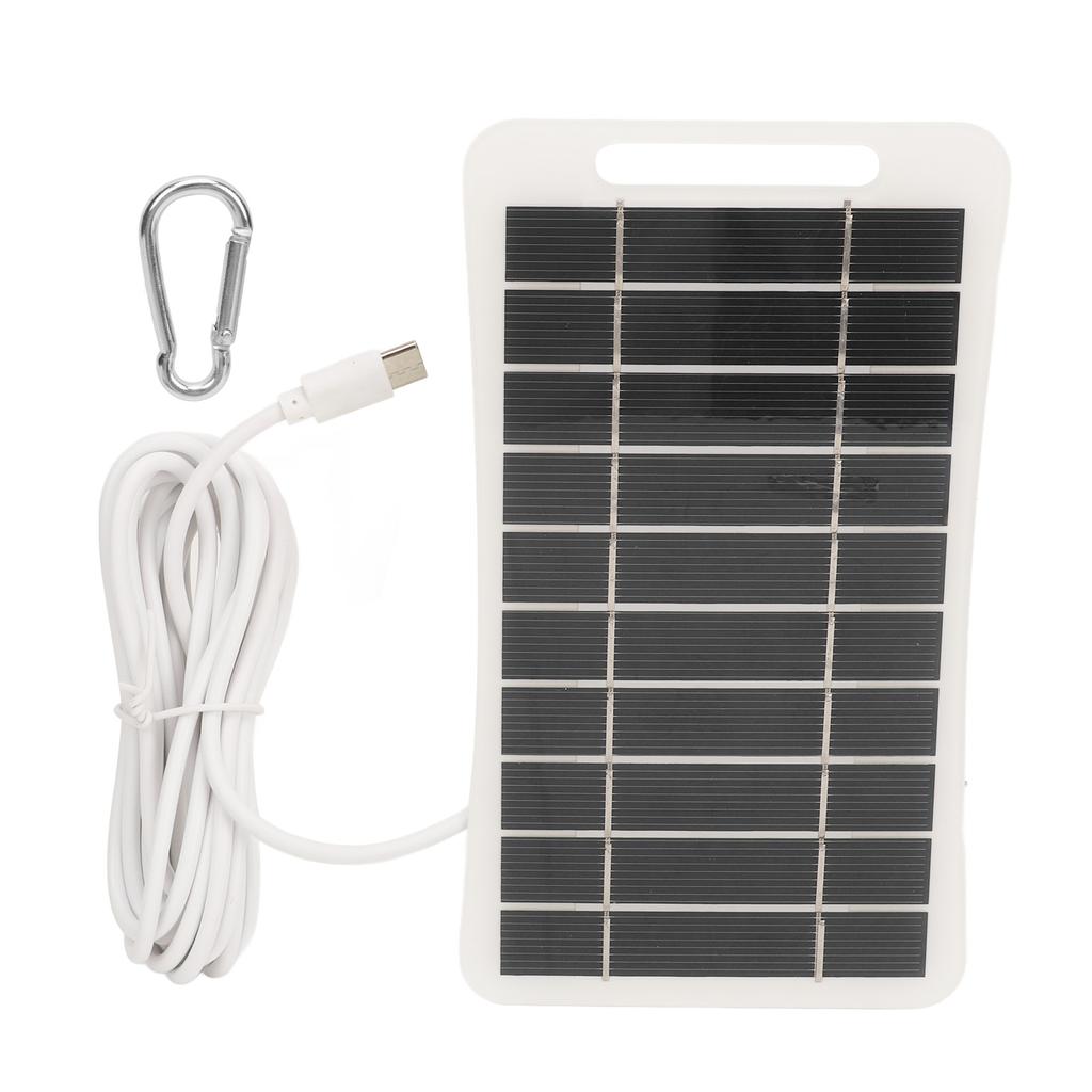2W 5V Portable Solar Panel USB Type C High Efficiency Polycrystalline Silicon Mini Small Solar Panel for Outdoor Travel