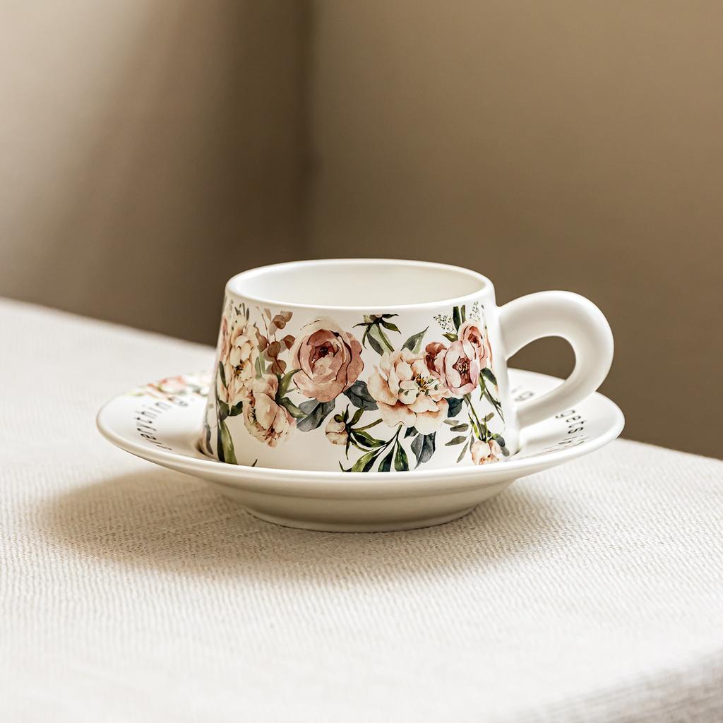 Light Luxury Coffee Cup And Saucer Set High-End Exquisite Ceramic Cup Set Household Afternoon Tea Mug Gift Cup