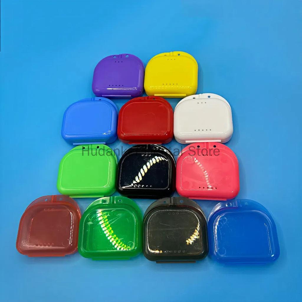 50 Pieces Denture Storage Box Partial Denture Case Orthodontic Prosthesis Teeth Container Boxes Dental Retainer