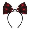 Halloween Bow Headbands, Flexible Non-Slip Hairband with Pumpkin Bat Skeleton Spider Design, Lightweight Headband for Kids Adults Party Cosplay