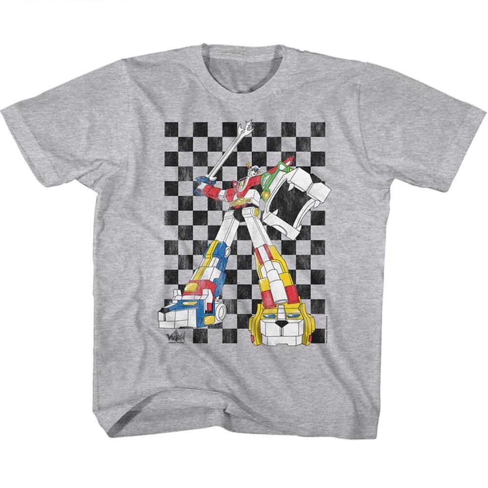 Voltron Cartoon Defender Of The Universe Checkerboard Youth T Shirt 2T-YXL M