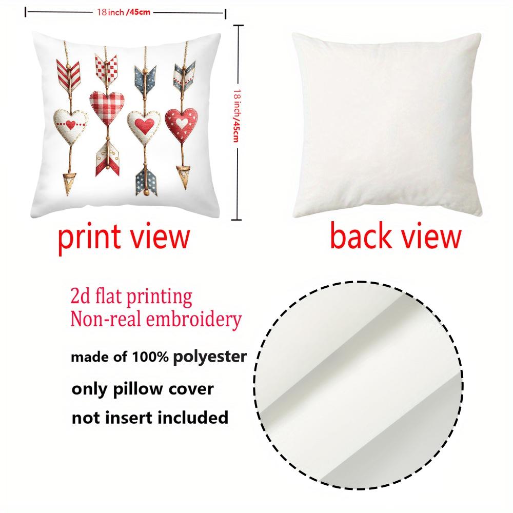 1 Pieces American Style Arrow And Heart Pattern Pillows Polyester Pillowcase, Sofa Decorative Cushion Cov Headboard Pillow