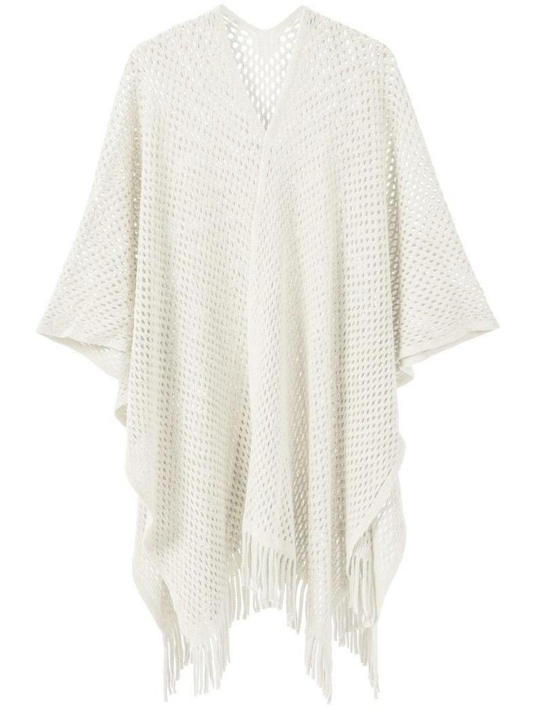 Hot-Selling Knit Shawl: Spring Summer Autumn, Hollow Design, Tassel Trim, Solid Color, Lightweight for European & American Styles.